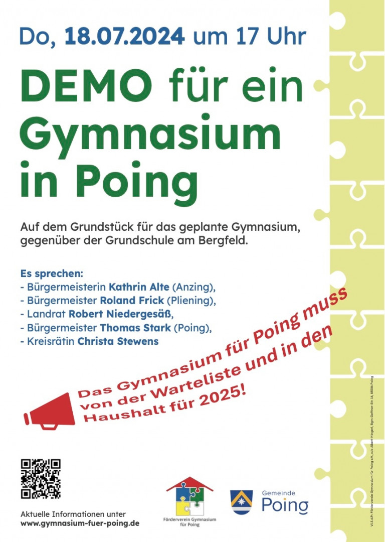 Demo für das Poinger Gymnasium