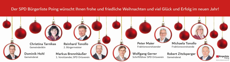 SPD Bürgerliste und die SPD Poing wünschen Frohe Weihnacht